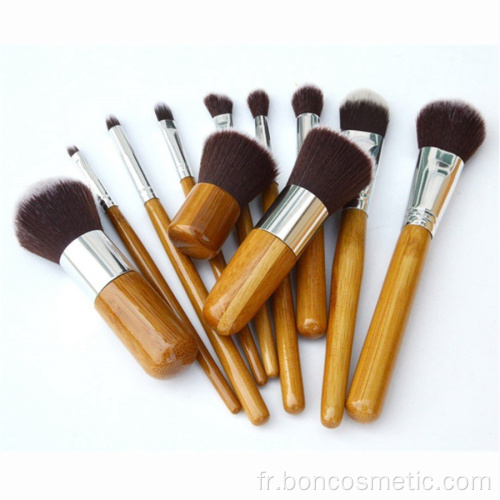 Set de pinceaux de maquillage en bambou Vegan